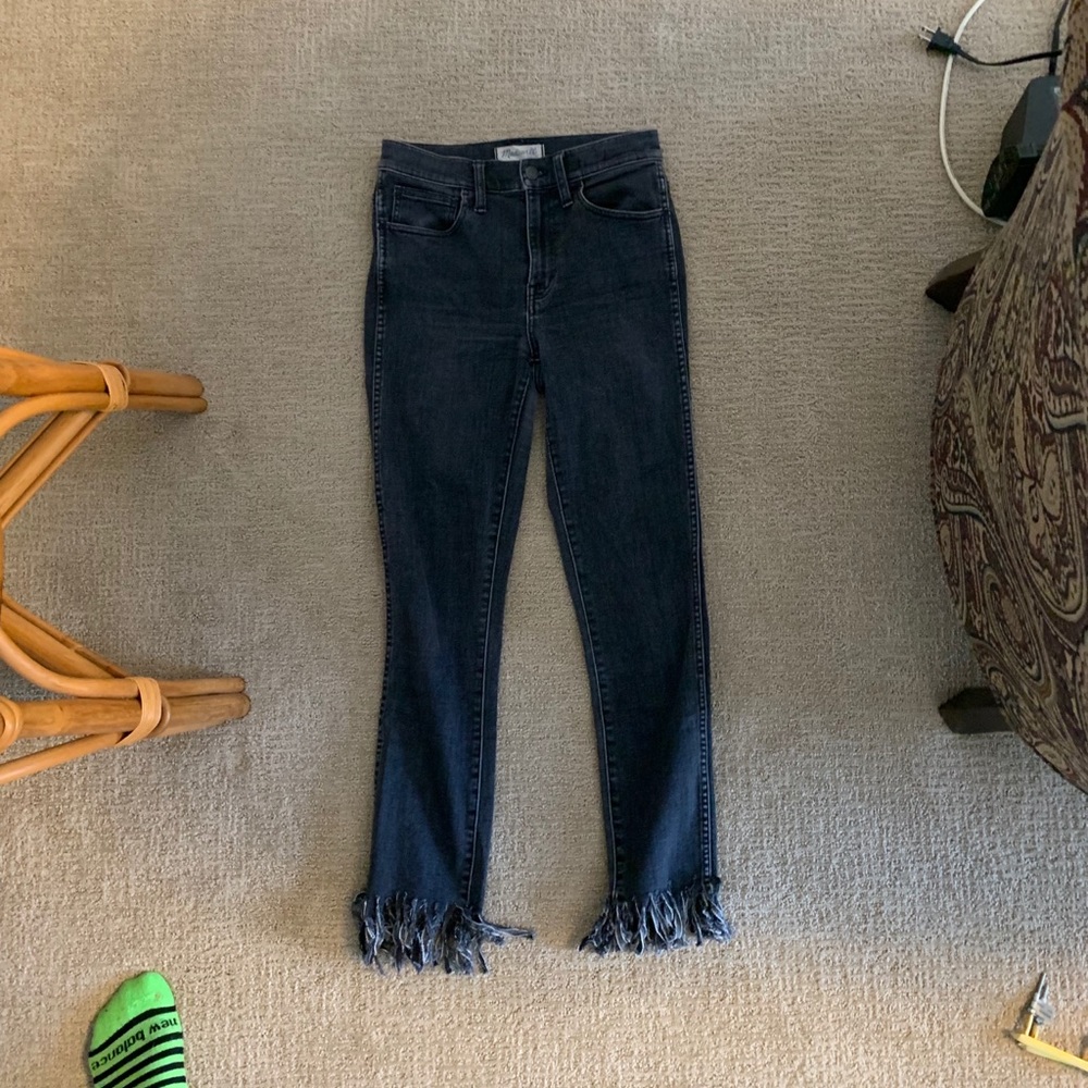 Madewell fringed black denim jeans